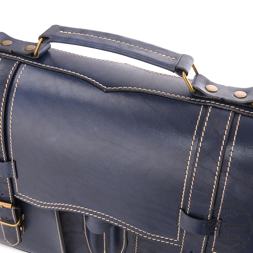 Кожаный портфель "Юрист" (синий)